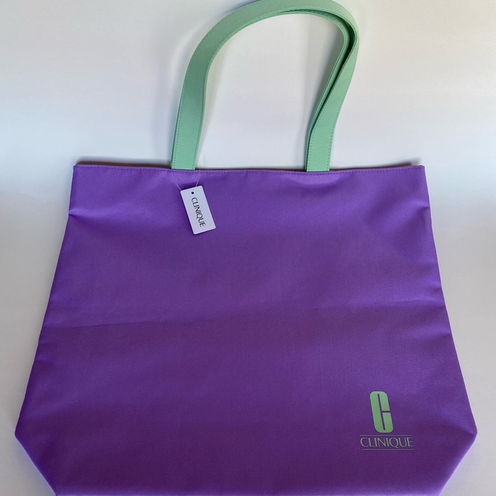 Makeup Tote Bag Purple Shoulder Bag Clinique